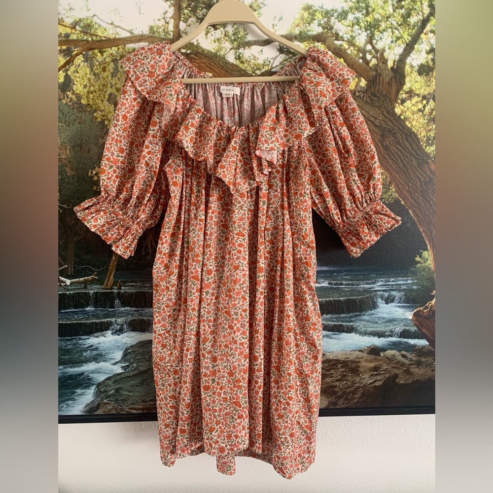 SOLD Doen Chime Ruffled Floral Liberty Fabric Dress Size XS DOEN - Picture 6 of 16